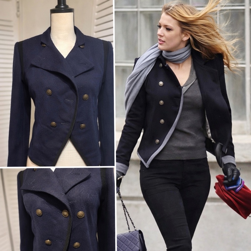 Rag & Bone Wool Military Jacket Sz 4 ASO Serena van der Woodsen Gossip Girl EUC